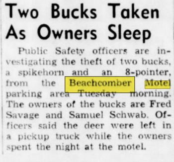 Beachcomber Motel - Nov 1961 Deer Stolen (newer photo)